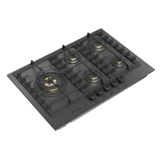 Cooktop a Gás Vidro Black Matte 75cm 5 bocas - Elettromec